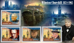 Stamps.Winston Churchill 2024 year 1+1 sheets perforated