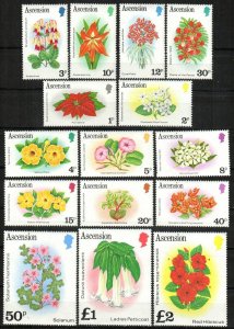 Ascension Stamp 274-288  - Flower Definitive set of 15