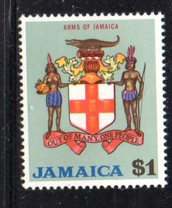 Jamaica Sc 317 1970 $1 Coat of Arms stamp mint NH