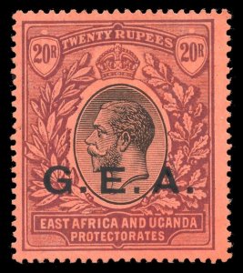 Tanganyika G.E.A. 1917 KGV 20r black & purple/red MLH. SG 61. Sc N121.