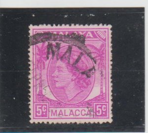 Malaya - Malacca  Scott#  32  Used  (1954 Queen Elizabeth II)