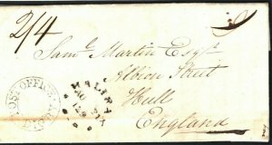 Canada NOVA SCOTIA Cover 1829 *Digby Post Office* UDC Transatlantic Letter W154