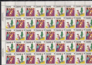 Canada Scott 677a MNH Plate Sheet - Christmas 1975