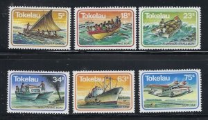 Tokelau Is 91-96 MNH 1983 Ships/Boats/Airplane (fe5783)