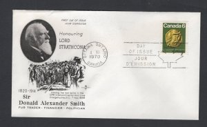 Canada #531 (1970 Donald Smith issue)  FDC Rosecraft cachet unaddressed