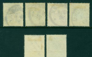 German Colonies - SOUTH WEST AFRICA 1897 SURCH. complete set Sc# 1-6 used/unused