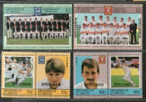 St. Vincent Grenadines 1985 Cricket Players Sport SPECIMEN SG 364-69 MNH # 810