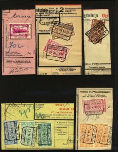 Belgium Railways 1930s issues tied to 10 document pieces with different  VFU