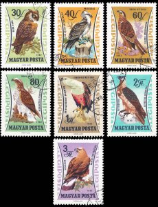 Hungary 1962 Sc C228-34 CTO airmail birds of prey short set