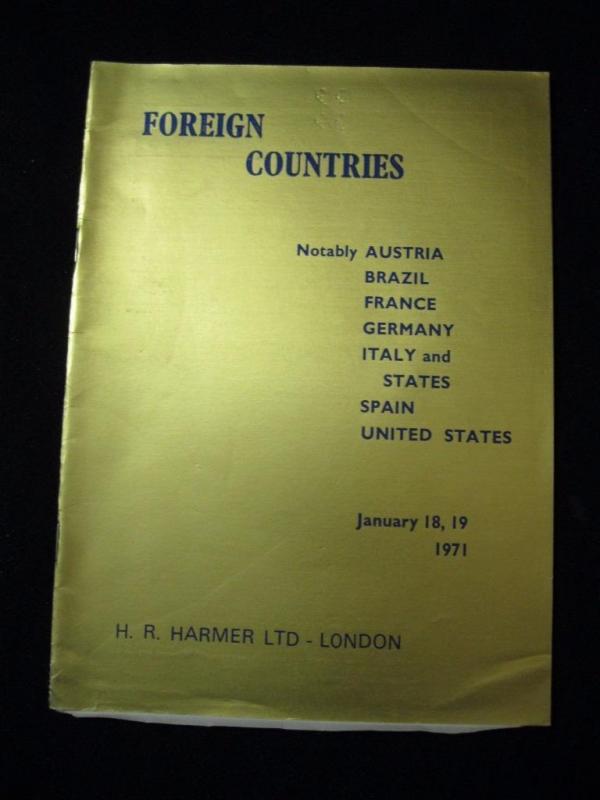 H R HARMER AUCTION CATALOGUE 1971 FOREIGN