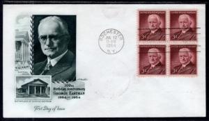 US 1062 George Eastman Block of Four Artmaster U/A FDC