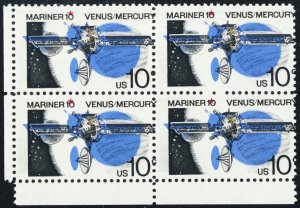 1557, MNH 10¢ Black Color Shift Freak Error Space Block - Stuart Katz