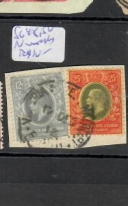 EAST AFRICA  & UGANDA (P2306BB)  KGV 12C, 25C  PIECE NAIROBI  VFU 