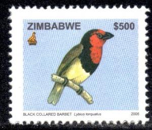 Zimbabwe - 2005 Birds $500 Barbet MNH** SG 1146