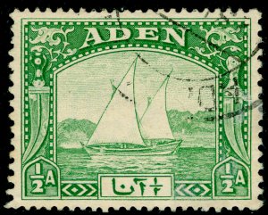 ADEN GVI SG1, ½a yellow-green, FINE USED. 