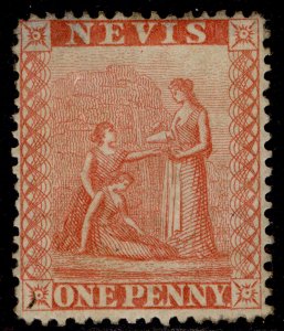 ST KITTS-NEVIS - NEVIS QV SG9, 1d pale red, M MINT. Cat £65.