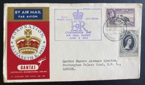 1953 British Solomon Island First Day Cover Quantas Queen Elizabeth 2 Coronation