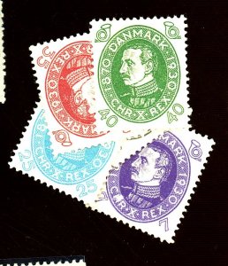 DENMARK #211-12 216 218-19 MINT FVF NG Cat $67