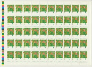 Australia 1993 $1 Christmas (Peace) half sheet of 50 MUH**