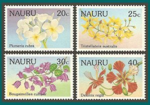 Nauru 1986 Flowers, MNH 325-328,SG340-SG343