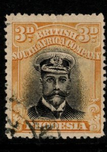 RHODESIA SG259 1913-9 3d BLACK & YELLOW HEAD DIE IIIB p14 USED