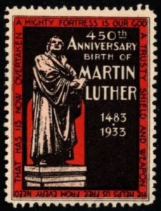 1933 US Poster Stamp 450th Anniversary Birth of Martin Luther MNH