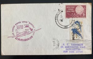 1967 Charlotte VI USA First Local Service Airmail Cover To New York CARIBAIR 21