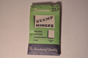 Vintage Opened Dennison Stamp Hinges No. 4 Pack 25c - 17g weight  Mounts 25 cent