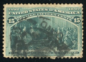 US Scott 238 Used 15 Cent Dark Green Columbian Expo 1893  Lot US177