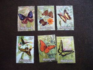 Stamps - Malaysia - Scott# 66-71 - Mint Hinged & Used Part Set of 6 Stamps