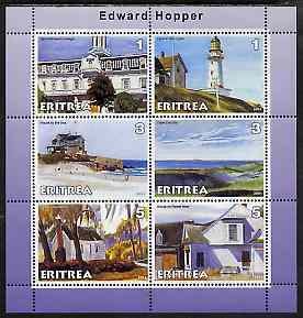 ERITREA - 2001 - Art of Edward Hopper #1 -Perf 6v Sheet - M N H -Private Issue