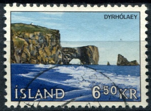 Iceland Sc#383 Used, 6.50k multi, Iceland views (1966)