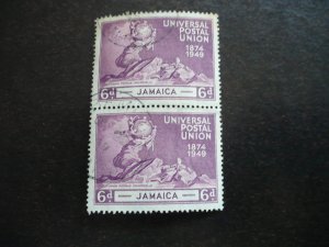 Stamps - Jamaica - Scott# 145 - Used Part Set of 1 Stamp in Pairs