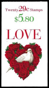 PCBstamps   US #2814a (BK214) $5.80(2x10x29c)Love, (dove), (A21222), MNH, (5)