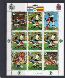 Paraguay 1981 Mi#3433 World Cup Spain '82 Mini-Sheetlet 5 Stamps + 4 Labels MNH