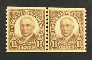 MOMEN: US STAMPS #686 LINE PAIR MINT OG NH XF LOT #76123*