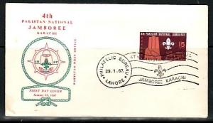 Pakistan, Scott cat. 234. National Scout Jamboree issue on a First day cover.