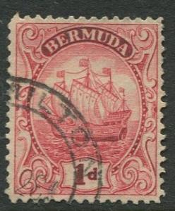 Bermuda - Scott 83a - Caravel - Wmk 4 -1928 -FU -Single 1p Stamp