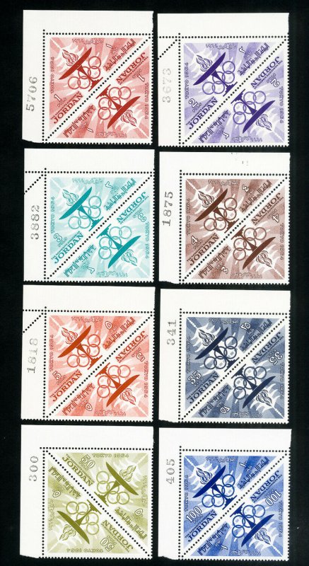 Jordan Stamps # 476-83 VF Triangle pairs OG NH