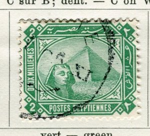 EGYPT; 1888 early classic Sphinx Pyramid issue fine used 10m. value