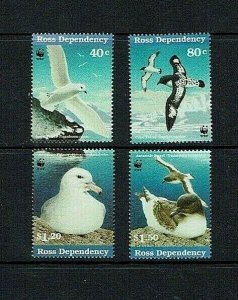 Ross Dependency: 1997 Antarctic Seabirds, issued with WWF Panda logo,  MNH set 