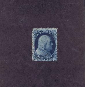 SCOTT# 19 USED 1 CENT FRANKLIN, 1857-1861.  HIGH CAT VALUE STAMP