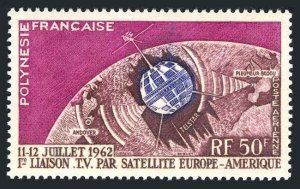 Fr Polynesia C29,lightly hinged.Michel 23. Telstar satellite,1962.