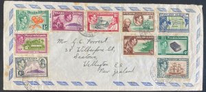 1950s Pitcairn Island Airmail Cover To Wellington New Zealand