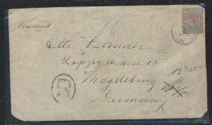 BRITISH HONDURAS (P2906B)1905 QV 10C REG TO GERMANY