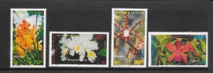 WALLIS & FUTUNA  #504-7  FLOWERS-ORCHIDS   MNH