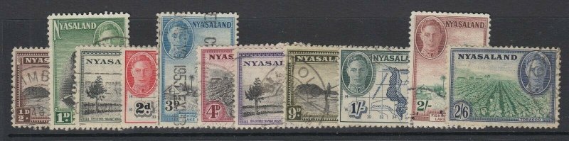 Nyasaland, Scott 68-78 (SG 144-154), used