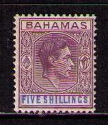 BAHAMAS Sc# 112 MH F King George VI cc