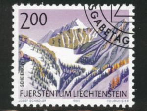 LIECHTENSTEIN Scott 941 Used CTO 1990 Mountain stamp CV$2.50