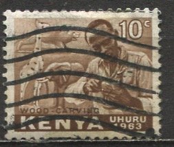 Kenya; 1963: Sc. # 2: O/Used Single Stamp